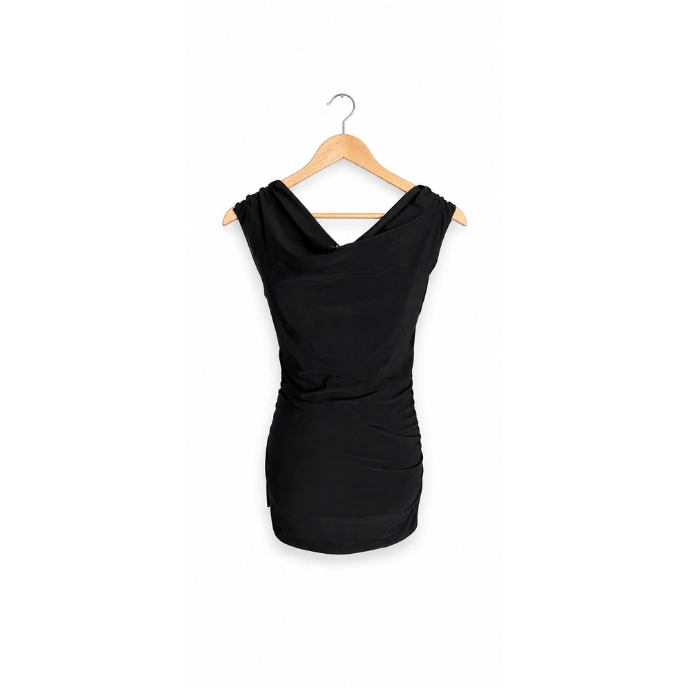 White House Black Market Womens Tank‎ Sz S Gold Chain Shoulder Detail Ruched